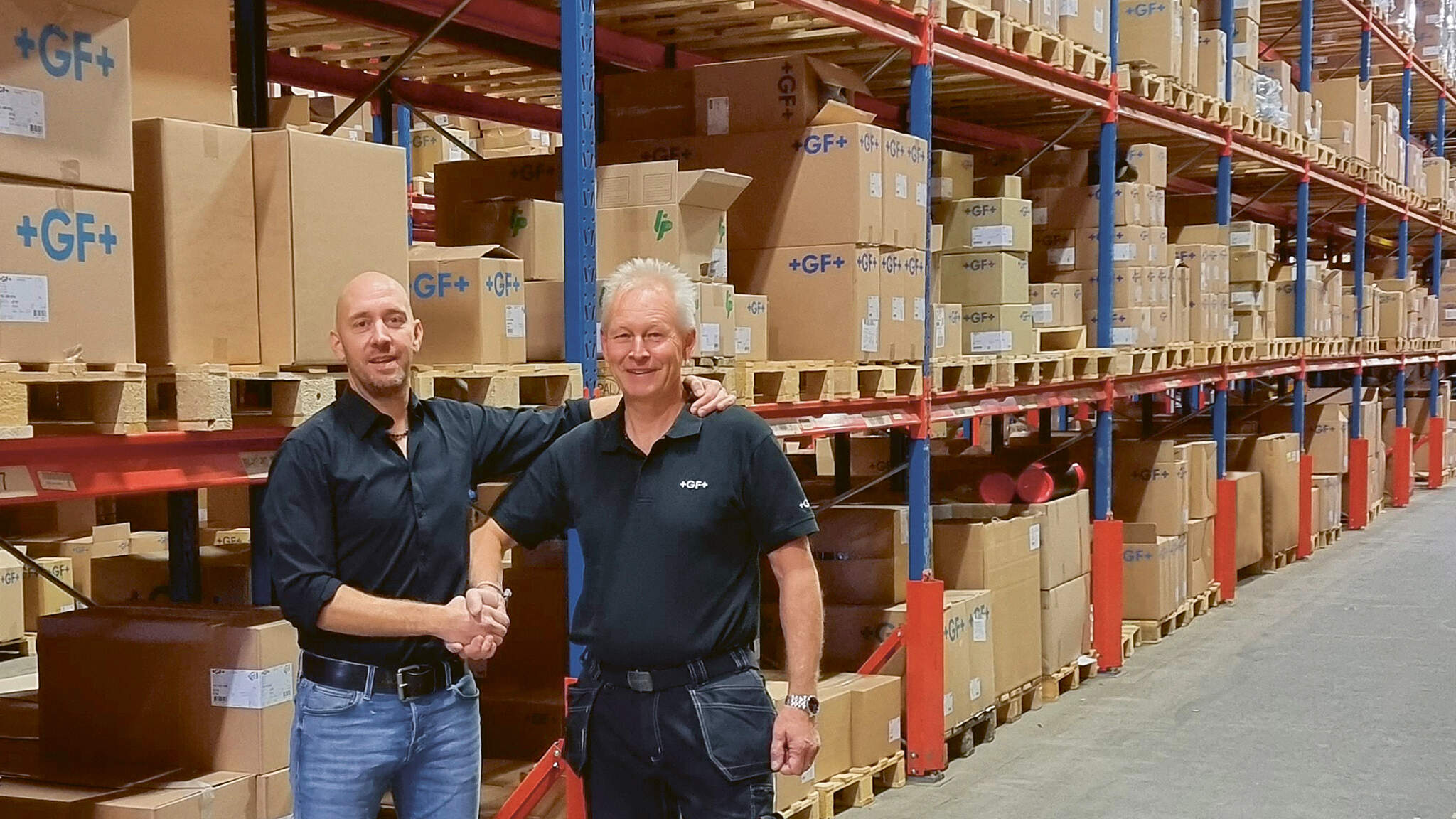 Team players: Fredrik Rånge, Warehouse Manager at Dachser in Jönköping (left) and Thomas Hammarback, DC Manager at GF Piping Systems.